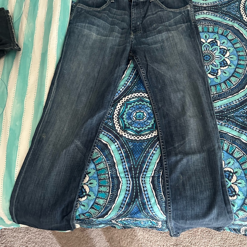 7 For All Mankind Dark Blue Straight Leg Jeans